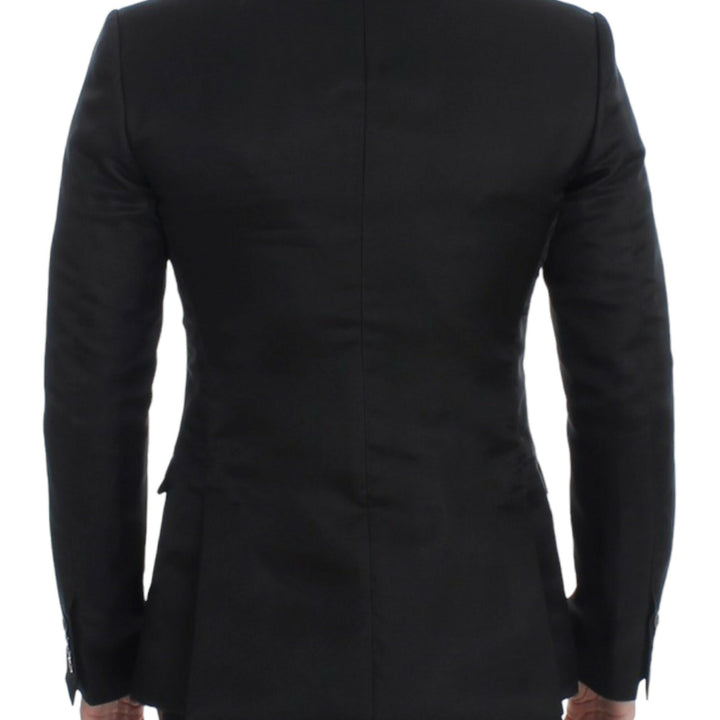 Dolce & Gabbana Black silk slim fit blazer
