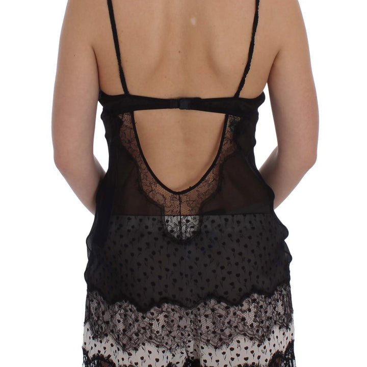 Dolce & Gabbana Black Silk Lace Babydoll Lingerie Top