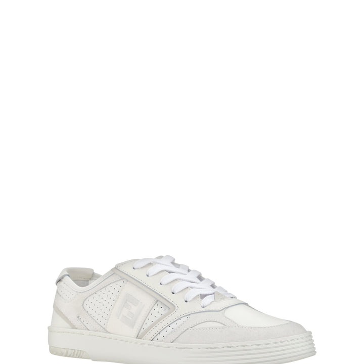 Fendi White Calf Leather Low Top Sneakers