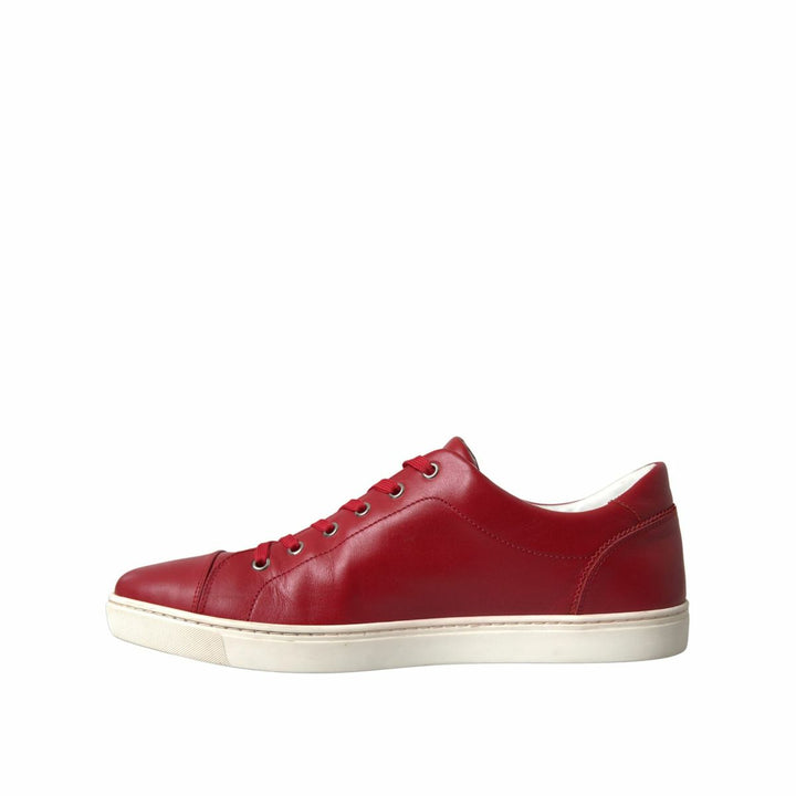 Dolce & Gabbana Shoes Red Portofino Leather Low Top Mens Sneakers