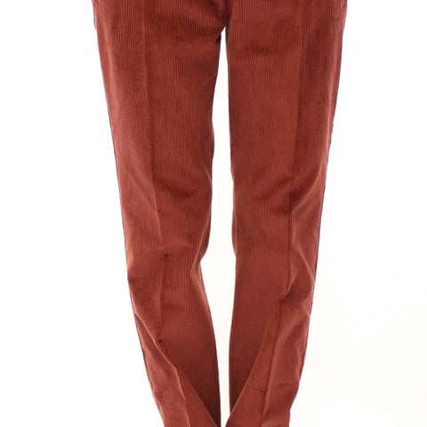 Dolce & Gabbana Brown Corduroys Straight Logo Casual Pants