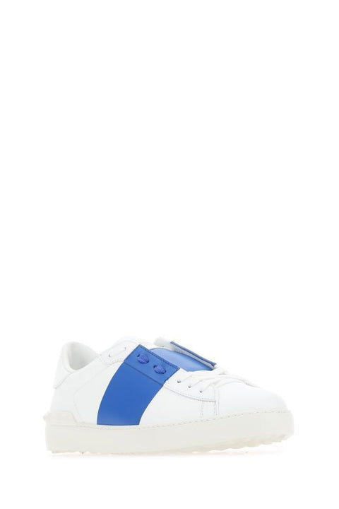 Valentino White Calf Leather Open Sneakers