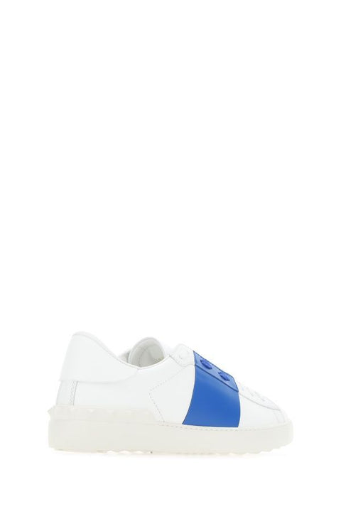 Valentino White Calf Leather Open Sneakers