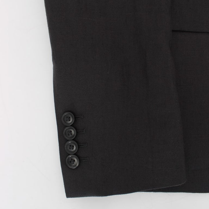 Dolce & Gabbana Gray Slim Fit Linen Blazer Jacket