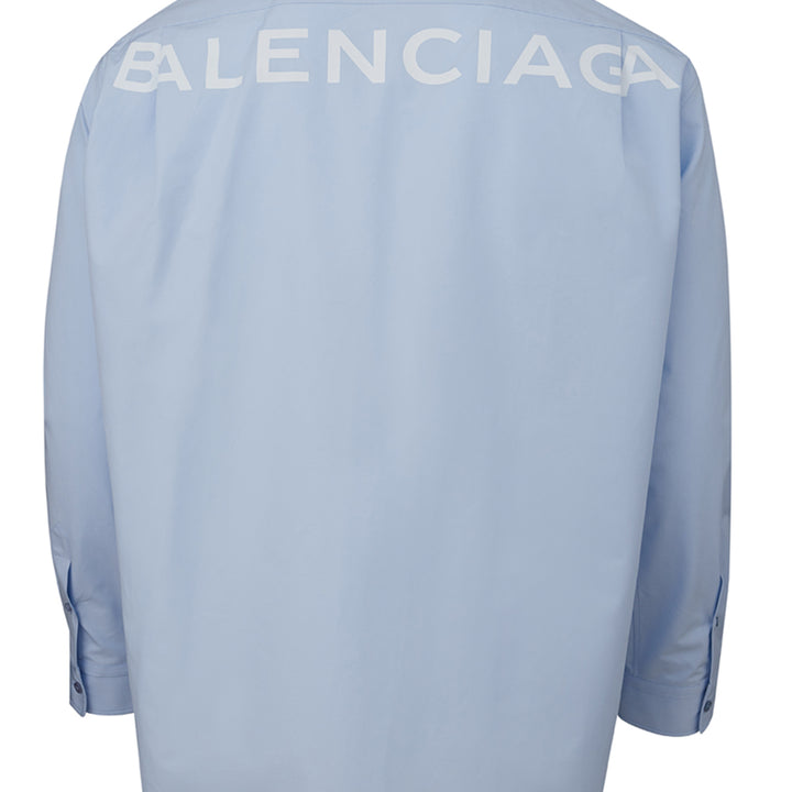 Balenciaga Cotton Blue Oxford Shirt