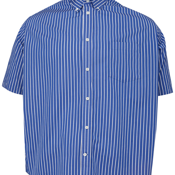 Balenciaga Blue Striped Shirt with Logo