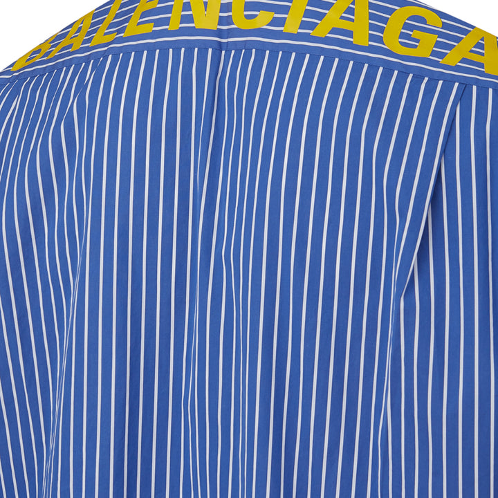 Balenciaga Blue Striped Shirt with Logo