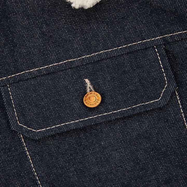 Armani Exchange Sherpa Detail Denim Quilted Jacket