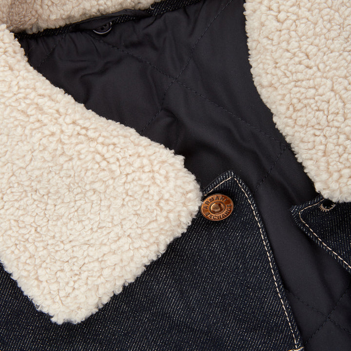 Armani Exchange Sherpa Detail Denim Quilted Jacket