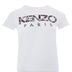 Kenzo White Cotton T-Shirt with Camouflage Logo Applied