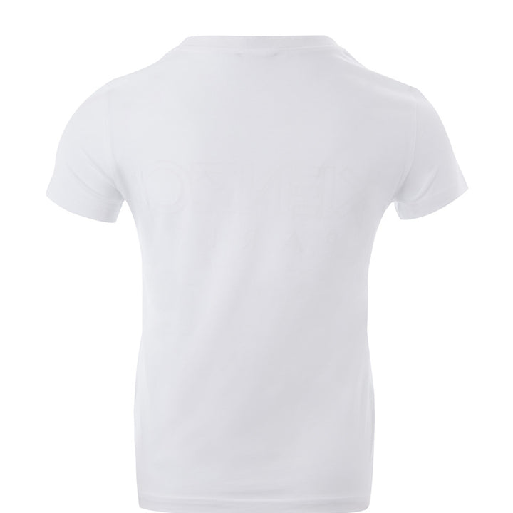 Kenzo White Cotton T-Shirt with Camouflage Logo Applied