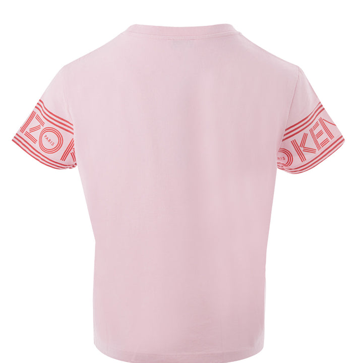 Kenzo Pink Cotton T-Shirt with Contrasting Logo