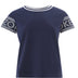 Kenzo Blue Cotton T-Shirt With contrasting Logo on Sleeves