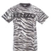 Kenzo Grey Cotton T-Shirt With Metal Animalier Print Allover