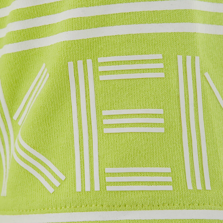 Kenzo Yellow Cotton T-Shirt with Contrasting Logo on Sleeves