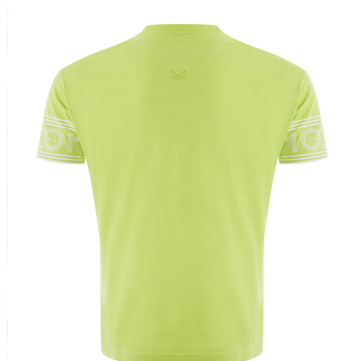 Kenzo Yellow Cotton T-Shirt with Contrasting Logo on Sleeves