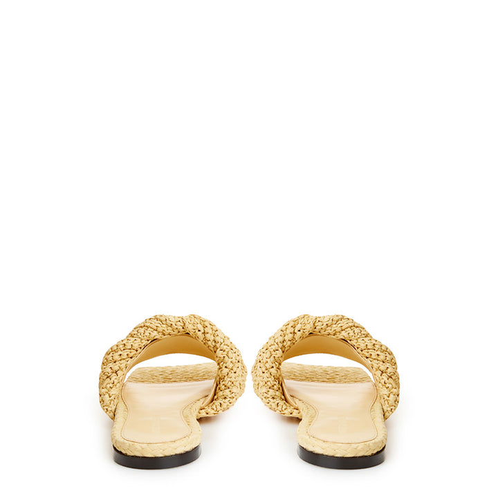 Bottega Veneta Beige Raffia Mule with Intreccio