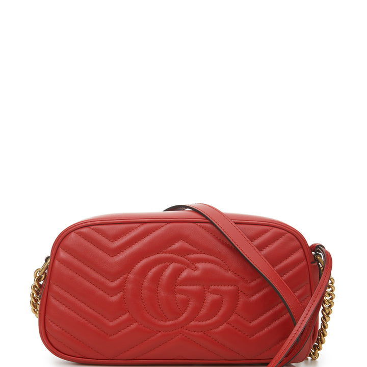 Gucci Red Leather Marmont Shoulder Bag