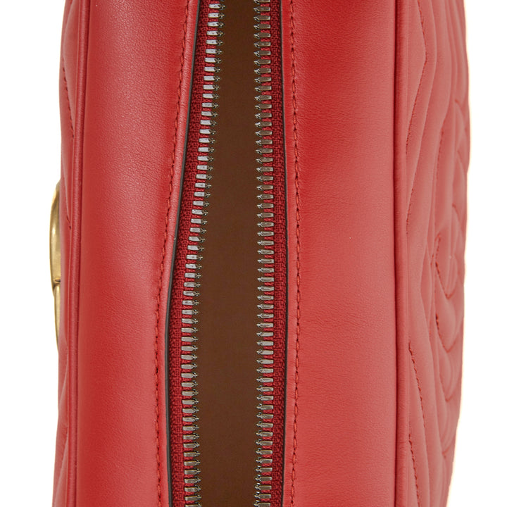 Gucci Red Leather Marmont Shoulder Bag