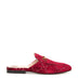 Gucci Red Velvet Princetown Slipper with Logo Allover