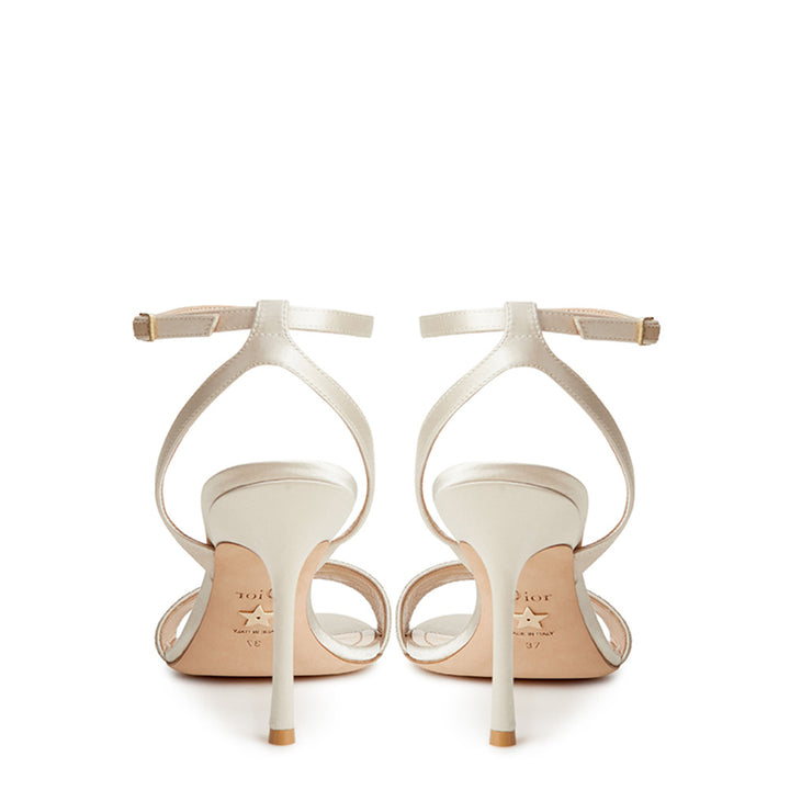 Dior Ivory Dway Lurex Embroidered Heeled Sandals