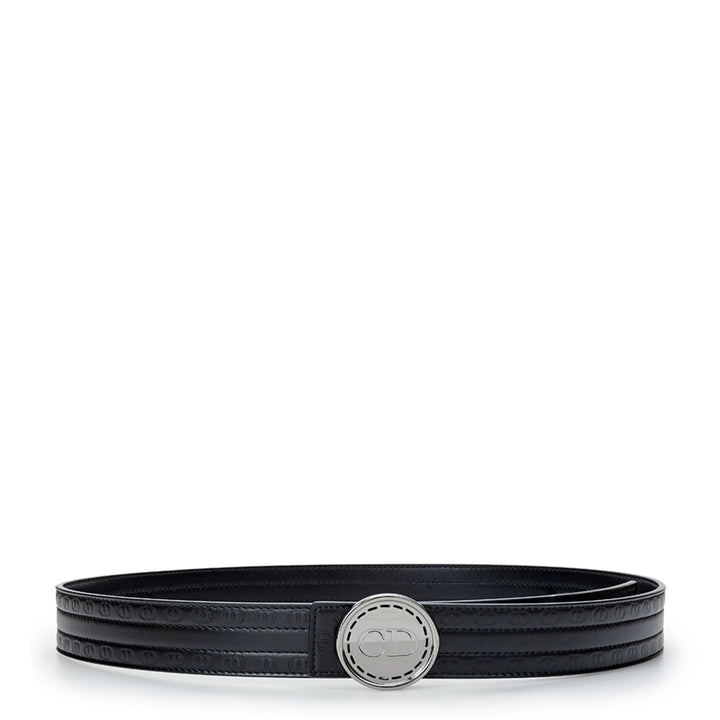 Dior Black Leather Hoon CD Belt