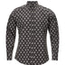 Dolce & Gabbana Black Cotton Shirt with Micro Floral White Print