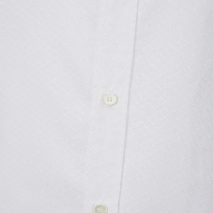 Dolce & Gabbana White Cotton Shirt with Micro Honeycomb detail