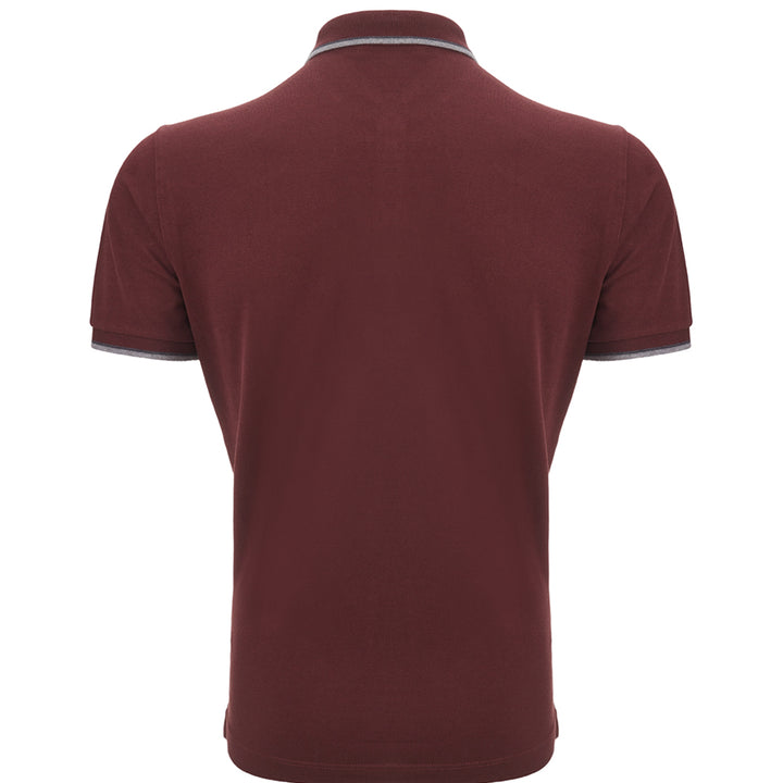 Dolce & Gabbana Bordeaux Cotton Polo Shirt with Crown Embroidery