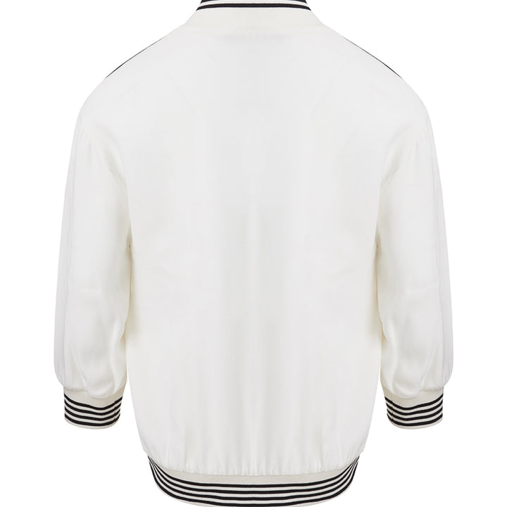 Dolce & Gabbana White Embroidered Zipped Sweatshirt