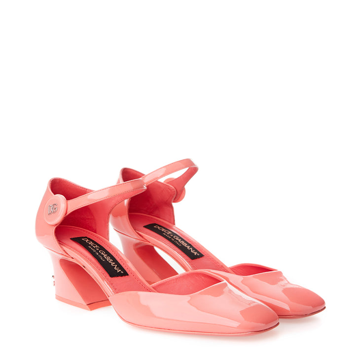 Dolce & Gabbana Pink Patent Leather Mary Jane Shoes