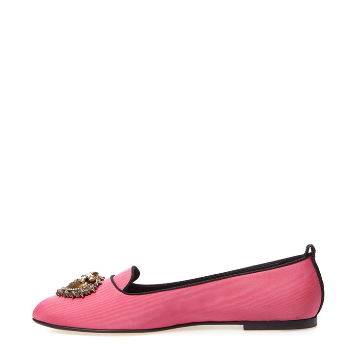 Dolce & Gabbana Pink Satin Devotion Ballerina Shoes