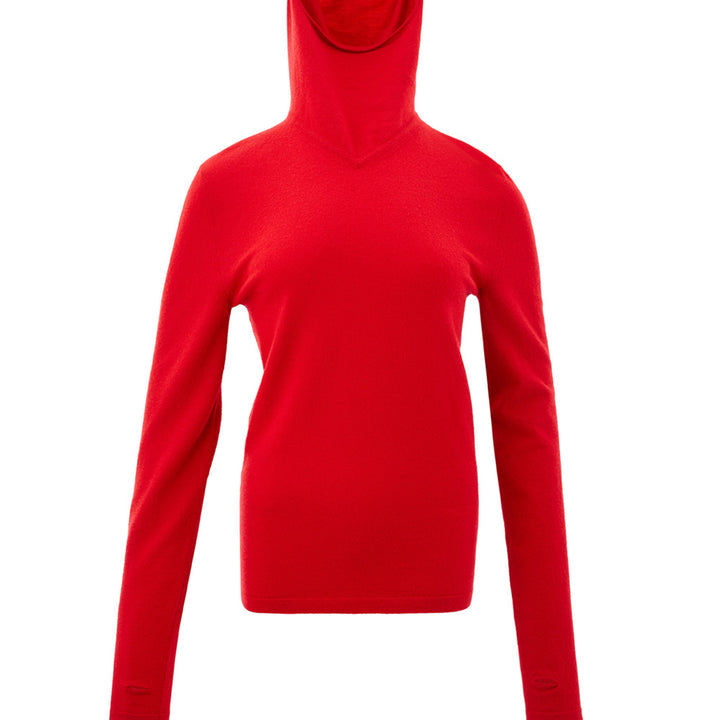 Bottega Veneta Red Cashmere Hooded Jumper