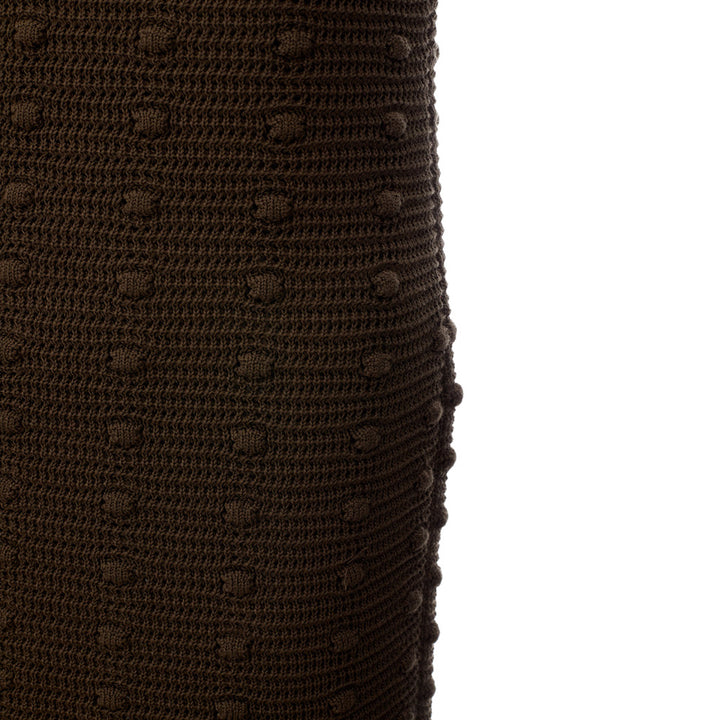 Bottega Veneta Knitted Olive Green Dress with Pompom Details