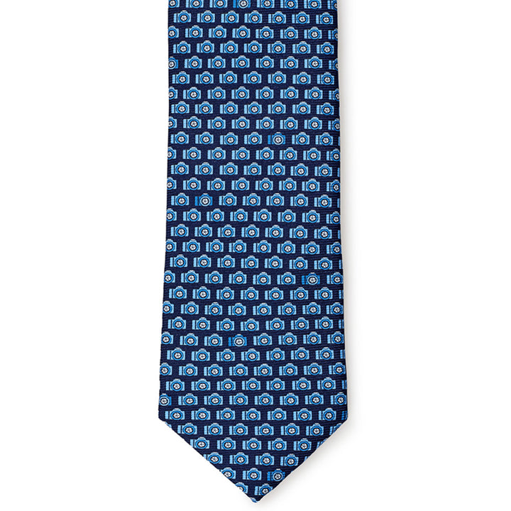 Ermenegildo Zegna Printed Blue Silk Tie