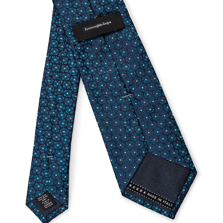 Ermenegildo Zegna Oil Blue Printed Silk Tie