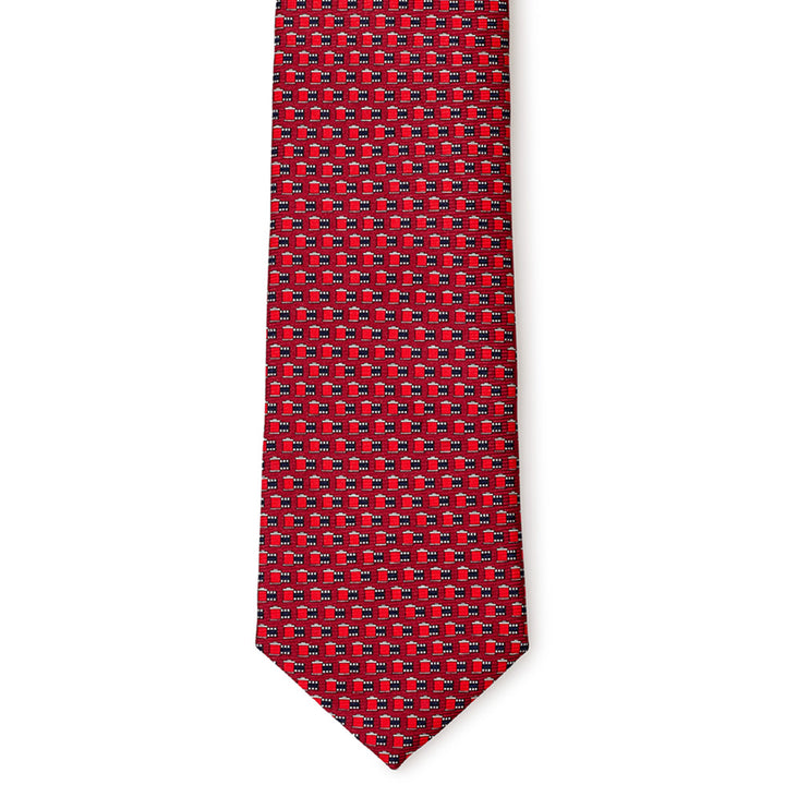 Ermenegildo Zegna Red silk Tie with Micro Print