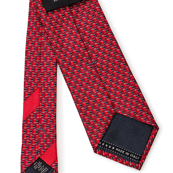 Ermenegildo Zegna Red silk Tie with Micro Print