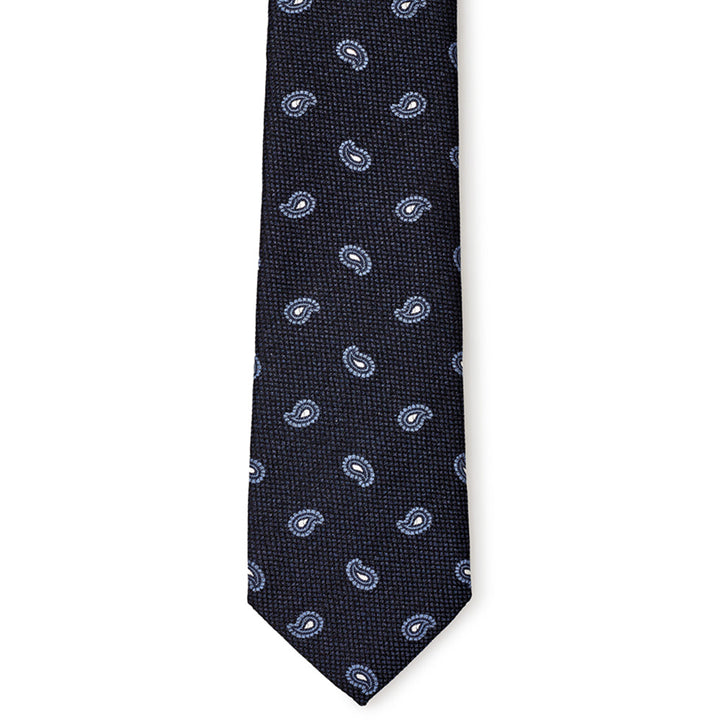 Ermenegildo Zegna Blu Silk Tie with Print