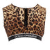 Dolce & Gabbana Brown Leopard Print Cropped V Neck Top