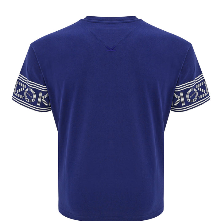 Kenzo Violet Cotton T-Shirt with Logo on Sleeves