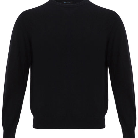 Colombo Black Round Neck Cashmere Sweater