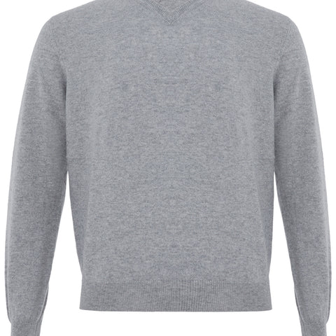Colombo Grey V-Neck Cashmere Sweater