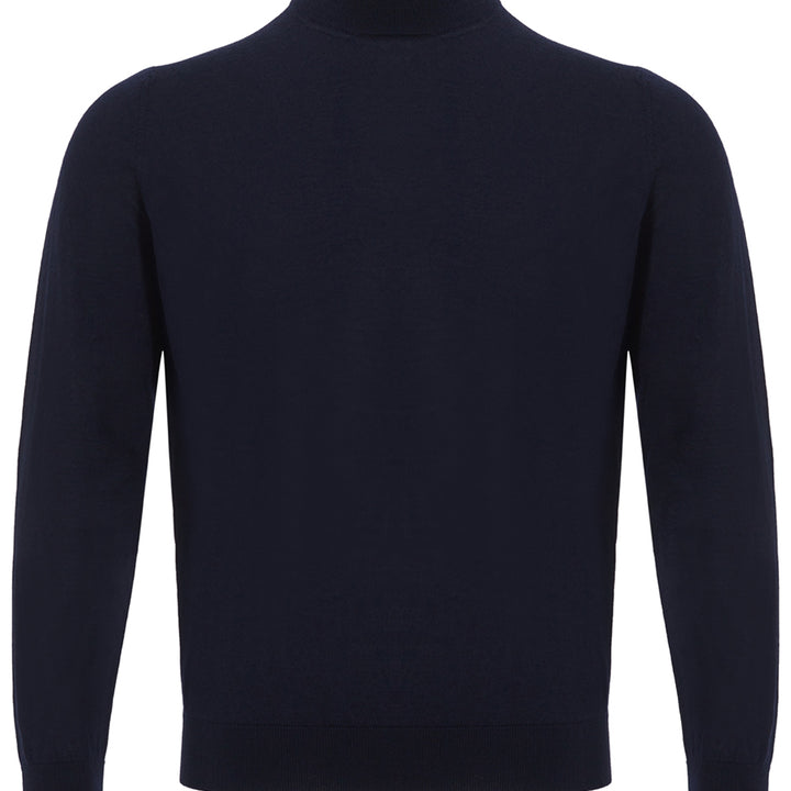 Colombo Blue Navy Cashmere Mock Neck Sweater