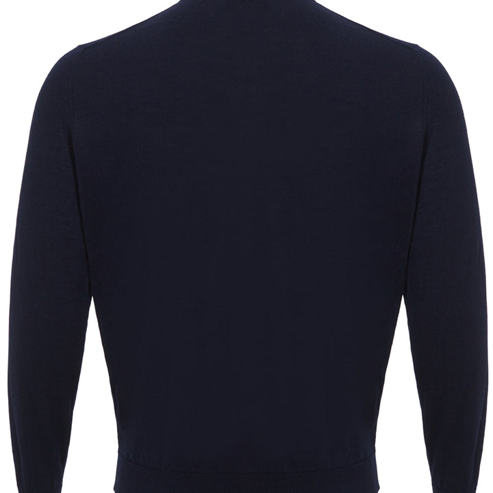 Colombo Blue Navy Cashmere Mock Neck Sweater