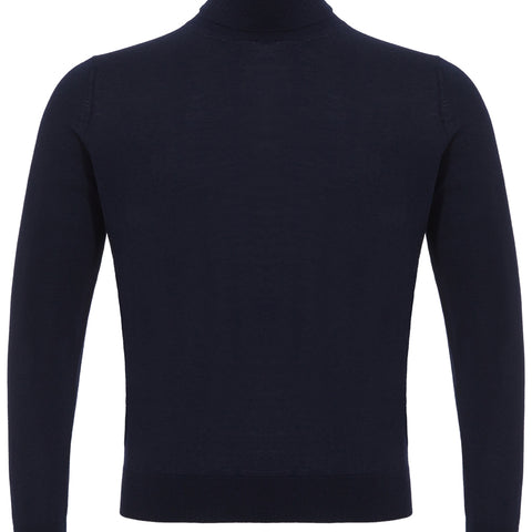 Colombo Blue Navy Cashmere Turtle Neck Sweater