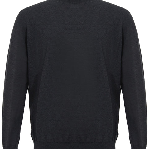 Colombo Dark Grey Cashmere Mock Neck Sweater
