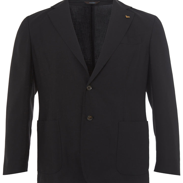 Colombo Black Two Buttons Cashmere Jacket