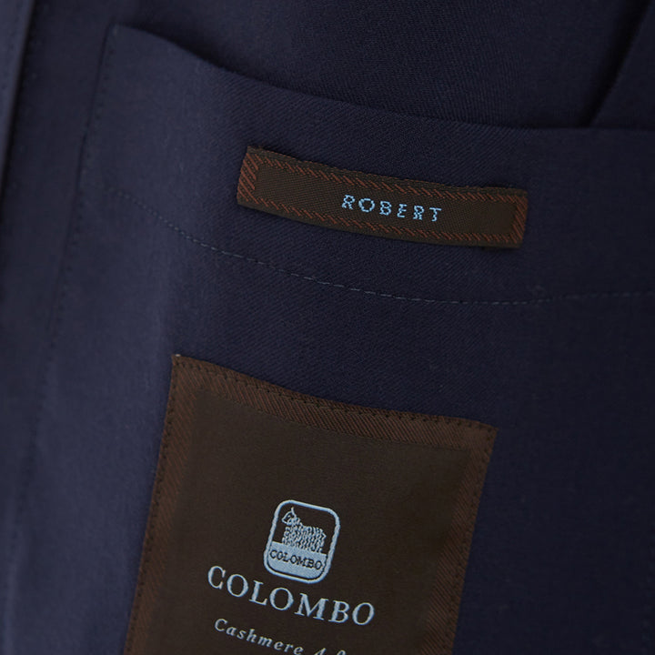 Colombo Blue Two Buttons Cashmere Jacket