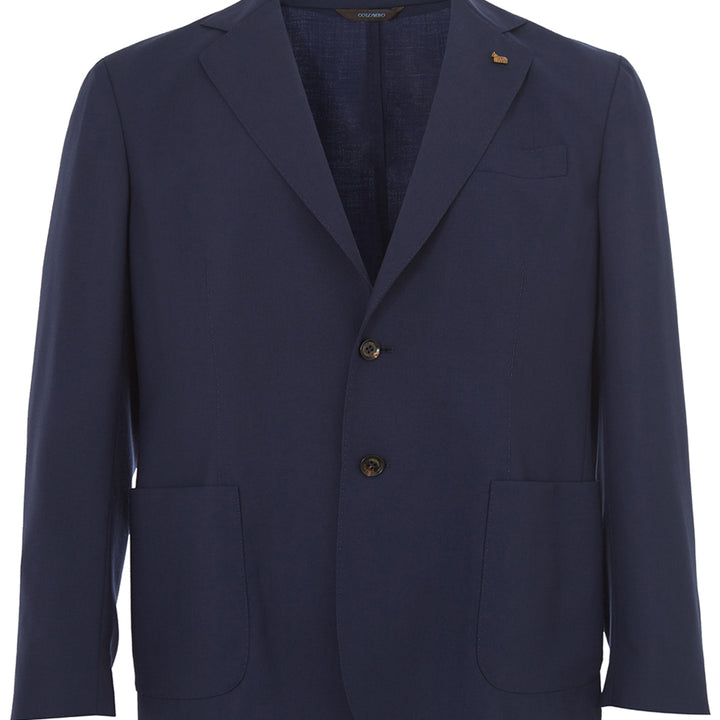 Colombo Blue Two Buttons Cashmere Jacket